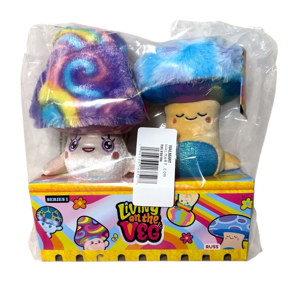 Living on the Veg Plush 2-Pack Series 1 Zeek & Maisey KellyToy Mushrooms